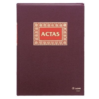 Dohe 9921 Libro De Actas Formato Folio Natural Con Encuadernacion En Tela Color Burdeos. Contiene 50 Hojas De 100 G Numeradas.