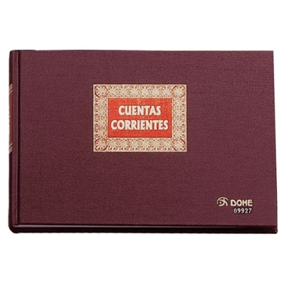 Dohe 9927 Libro De Cuentas Corrientes Formato Cuarto Natural Con Encuadernacion En Tela Color Burdeos. Contiene 100 Hojas De 100 G Numeradas.
