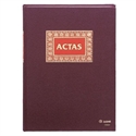 Dohe 9921 - Libro De Actas Formato Folio Natural Con Encuadernacion En Tela Color Burdeos. Contiene 50