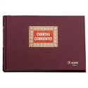 Dohe 9927 - Libro De Cuentas Corrientes Formato Cuarto Natural Con Encuadernacion En Tela Color Burdeo