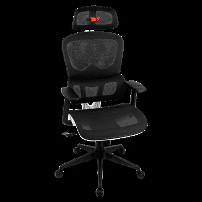 Drift DRAIR200 Material externo	Malla tensada de alta calidadMaterial interno	Estructura de polímeros reforzadosReposabrazos	Ajustable 2D con acolchado extraBase	Material: nailon | Acabado: negro mate | Dimensiones: 64 cmRuedas	Material: nailon + PU | Color: negroElevador	Pistón de gas de 80 mm | Clase 4Funciones	Reclinación, giro y función de bloqueoCojines	Cervical y lumbar integradosMedidas generales	61 x 120-128 x 64 cm (ancho x altura x profundidad)Peso neto	14.7 kgPeso máximo soportado	150 kg (Peso máximo permitido con el respaldo en posición vertical)
