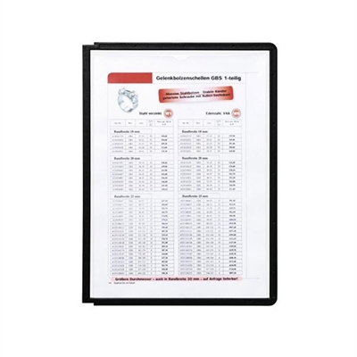 Durable 5606-01 Fundas Para Clasificador Sherpa De Pared Fabricadas En Polipropileno Y Con Marco De Color Negro Su Formato Es A4. El Pack Incluye 5 Fundas.