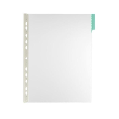 Durable 5607-05 Fundas Multitaladro Para Clasificador Function De Pared Fabricadas En Plastico Rigido Atirreflectante Con Pesta?A De Color Verde. Su Formato Es A4 Y El Pack Incluye 5 Fundas.