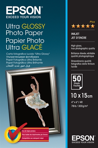 Epson C13S041943 Epson Papel Ultra Glossy Photo Paper 10X15cm (50 Hojas)300Gr
