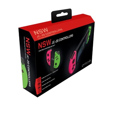 Esprinet-Multimarca JC20NSW-13-MU Jc-20 Controllers (Pink/Green) - Tipología: Mando; Material: Plástico; Color Primario: Verde; Vibración: Sí; Wireless: Sí