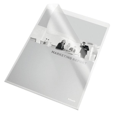 Esselte 46024 Dosier U?Ero Fabricado En Pvc De 140 Micras Color Transparente. Tama?O Folio. Abertura Superior Y Lateral. Cada Caja Contiene 100 Unidades.