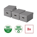 Esselte 628283 - Caja De Almacenamiento Color Gris De Carti¿½N Con Tapa Extrai¿½Ble Y 2 Asas De Transporte 