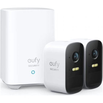 Eufy T88313D2 Eufy Security eufyCam 2C, Camara vigilancia WiFi Exterior, Camara de vigilancia Exterior,180 días de duración de la batería, HD 1080p, nessun Costo mensile, Conjunto de Dos cámaras. Tipo: Cámara de seguridad IP, Colocación soportada: Interior y exterior, Tecnología de conectividad: Inalámbrico. Tipo de montaje: Pared, Color del producto: Blanco, Factor de forma: Caja. Ángulo de campo de visión (FOV): 135°. Zoom digital: 8x. Distancia de visión nocturna: 7.5 m