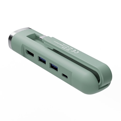 Ewent EW1148 Convierta su computadora portátil en una estación de trabajo completa con la base multipuerto EW1148 USB-C 4K conectando solo un cable USB-C a su computadora portátil. Esta base multipuerto le permite ampliar su computadora portátil con un monitor 4K a través de HDMI, conexión Gigabit Ethernet, dos puertos USB-A, un puerto de carga de transferencia USB-C con suministro de energía (máx. 100 W). Esta base multipuerto funciona con USB, no se necesita una fuente de alimentación externa. Asegúrese de que el puerto USB-C de su computadora portátil sea compatible con el modo DP Alt.PUERTOS E INTERFACESTecnología de conectividad: AlámbricoInterfaz de host: USB 3.2 Gen 1 (3.1 Gen 1) Type-CCantidad de puertos tipo A USB 3.2 Gen 1 (3.1 Gen 1): 2Número de puertos HDMI: 1Micrófono, jack de entrada: NoCantidad de puertos tipo C USB 3.2 Gen 1 (3.1 Gen 1): 1Suministro de potencia USB: SiEntrega de energía USB (USB Power Delivery) de hasta: 100 WUSB Type-C DisplayPort Alternate Mode: SiCONEXIÓNEthernet: SiEthernet LAN (RJ-45) cantidad de puertos: 1Ethernet LAN, velocidad de transferencia de datos: 10,100,1000 Mbit/sDESEMPEÑOColor del producto: VerdeTarjeta de lectura integrada: NoTipo HD: 4K Ultra HDMáxima velocidad de actualización: 60 HzConectar y usar (Plug and Play): SiCONTROL DE ENERGÍAAlimentación: USBLongitud del cable USB: 0,115 mEMPAQUETADOCantidad por paquete: 1 pieza(s)