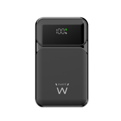Ewent EW1164    Carga tus dispositivos de manera rápida y eficiente con el Power Bank EWENT de 65W. Con una alta capacidad de 20,000 mAh, admite carga rápida a través de su puerto USB-C de entrada y salida, proporcionando hasta 65W de potencia. Su capacidad para cargar tres dispositivos simultáneamente, incluyendo laptops, smartphones y tablets, lo convierte en el compañero ideal para viajes. Su diseño delgado y la entrada USB-C adicional lo hacen una solución de energía versátil y confiable. Mantente informado con la pantalla LED y confía en los materiales de alta calidad de EWENT para una experiencia de carga segura.