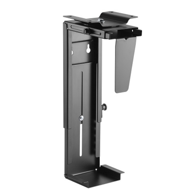 Ewent EW1293 ¡Ahorre espacio en el escritorio y proteja su computadora!CARACTERÍSTICASTipo: Soporte para instalación de CPU bajo mesaTipo de chasis recomendado: UniversalCapacidad máxima de peso: 10 kgColor del producto: NegroMaterial: AceroÁngulo de giro: 360°Ángulo de giro (alcance): -180 - 180°PESO Y DIMENSIONESAncho: 203 mmRango de ajuste a anchura: 88 - 203 mmProfundidad: 175 mmAltura: 300 mmAltura (máx.): 53,3 cmRango de ajustes de altura: 300 - 533 mmPeso: 3,07 kg