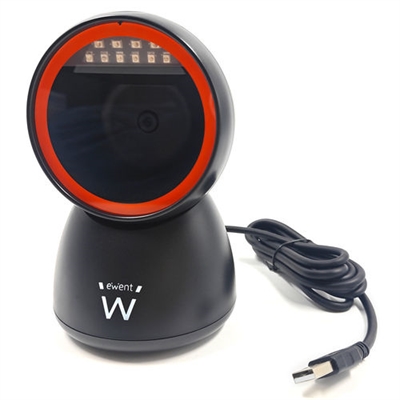 Ewent EW3450 El escáner de códigos de barras omnidireccional EW3450 está diseñado para leer códigos 1D/2D/QR desde papel y pantallas.Capacidad de Códigos 1D:Soporta una amplia gama de códigos 1D, incluyendo UPC-A, UPC-E, EAN-8, EAN-13, ISBN, ISSN, Code 128, GS1-128, ISBT, Code 39, Code 32, Code 93, Code 11, Codabar (NW-7), Interleaved 2 of 5, Matrix 2 of 5, Industrial 2 of 5 (Straight 2 of 5), Standard 2 of 5 (IATA 2 of 5), NEC 2 of 5, MSI, Telepen, Trioptic, BC412, y Coupon.Capacidad de Códigos 2D:Soporta códigos 2D como QR Code, Micro QR Code, Data Matrix, PDF417, Micro PDF 417, MaxiCode, Aztec, HanXin Code, Pharma Code (One-Track), Codablock A, Codablock F, Dot Code, y Grid Matrix, entre otros.Otros:Lee GS1 Databar (Omnidirectional, Limited, Expanded), GS1 Composite Code, TLC 39 Code, OCR de tarjetas de identidad china, y más. Soporta escaneo inverso de códigos de barras y se puede configurar para el uso de ISBN y ISSN.Códigos Postales:Capaz de escanear códigos postales como Hong Kong 2 of 5 (China Post), Korea Post, Australian Post, British Post, USPS Intelligent Mail, Japanese Post, Planet Code, Postnet Code, UPU 4-State, y KIX Code.Escaneo en Dos Dimensiones:Con tecnología COMS, lee fácilmente códigos 1D/2D desde computadoras y dispositivos móviles.Modo de Sueño Automático:Cuenta con un modo de sueño automático en el que el escáner entra en estado de espera tras un periodo de inactividad, reanudando el escaneo cuando detecta movimiento frente a él.Decodificación de Alto Rendimiento:Equipado con un chip de decodificación de alto rendimiento de 32 bits, asegura una lectura rápida y precisa de códigos, incluso para códigos incompletos, borrosos, largos, dañados o distorsionados.Durabilidad:Construido para soportar caídas de hasta 1.5 metros (5 pies) sobre concreto, y resistente a entornos polvorientos y húmedos, cumpliendo con el estándar de durabilidad IP52.Plug and Play:Fácil de usar con funcionalidad plug-and-play—sin necesidad de instalación de controladores, software o aplicaciones.Configuración de Idioma:Soporta 25 idiomas, incluyendo inglés, español, alemán, francés, italiano, japonés, etc. Para obtener una salida correcta, configura el idioma del escáner para coincidir con el idioma del teclado de tu computadora. El idioma predeterminado de fábrica es el inglés.Manos Libres:El EW3450 soporta el modo de escaneo continuo, ideal para operaciones manos libres en puntos de venta, cajas registradoras, escritorios y más. Sus pies de goma estables y antideslizantes aseguran un escaneo eficiente y manos libres en tiendas minoristas, supermercados y otros entornos|Plug and Play:Conéctalo fácilmente mediante USB—sin necesidad de controladores ni aplicaciones adicionales. Con un cable USB de 1.8 metros, funciona de manera eficiente con PCs, laptops y diversos sistemas operativos como Windows, Android, Linux y macOS|Escaneo Omnidireccional:Equipado con una lente omnidireccional, garantiza una lectura fiable desde múltiples ángulos, eliminando la necesidad de ajustes constantes|Modos de Escaneo Automático:Cuenta con un sensor automático para un escaneo continuo. Solo necesitas acercar el código de barras y el escáner lo detectará y leerá automáticamente—perfecto para supermercados, librerías, farmacias y más|Soporte para Códigos 1D/2D/QR Digitales y en Papel:Escanea de manera eficiente códigos 1D/2D/QR desde etiquetas, papel, tarjetas plásticas y dispositivos móviles|Compatibilidad con Códigos 1D:Soporta varios códigos incluyendo UPC-A, EAN-8, Code 128, GS1-128, Code 39, Codabar, etc|Compatibilidad con Códigos 2D:Lee QR Code, Data Matrix, PDF417, MaxiCode, Pharma Code, etc|Otros:Soporta GS1 Databar, GS1 Composite Code, TLC 39 Code, y más|Códigos Postales:Escanea códigos postales como Australian Post, USPS Intelligent Mail, Planet Code, Postnet Code, UPU 4-State, etc''EXPLORACIÓNTipo: Lector de códigos de barras fijoTipo de escaneado: 1D/2DTipo de sensor: CMOSCódigos de barras lineales (1D) soportadas: AusPost, China Post, Codabar, Code 11, Code 128, Code 32, Code 39, Code 93, EAN-13, EAN-8, GS1 Composite, GS1 DataBar, GS1 DataBar Omnidirectional, GS1-128 (UCC/EAN-128), ISBN, ISBT 128, ISSN, Industrial 2 of 5, Intelligent Mail, Interleaved 2 of 5, Japanese Post, Korea Post, MSI, Matrix 2 of 5, Planet, POSTNET, RM4SCC / KIX, Standard 2 of 5, TCL39, Telepen, Trioptic, UPC-A, UPC-E2D (matrices y apilados) códigos de barras soportados: Aztec Code, CodaBlockA, CodaBlockF, Matriz de datos, Dot Code A, Grid Matrix Code, Han Xin, MaxiCode, Micro QR Code, MicroPDF417, PDF417, QR Code, UPU FICSTipos de OCR admitidos: Chinese ID CardResolución del sensor óptico (An x Al): 640 x 480 PixelesRango de distancias de funcionamiento: 10 - 250 mmVelocidad de lectura (máximo): 300 lecturas/sPUERTOS E INTERFACESTecnología de conectividad: AlámbricoInterfaz estándar: USBLongitud de cable: 1,8 mDESEMPEÑOColor del producto: NegroCódigo IP (International Protection): IP52CONTROL DE ENERGÍAAlimentación: USBVoltaje de entrada: 5 VPESO Y DIMENSIONESPeso: 262,4 gAncho: 95,3 mmProfundidad: 68 mmAltura: 151,8 mm