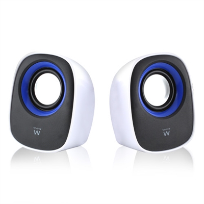 Ewent EW3513 Experimente y disfrute su música- Adecuado para conectar equipos, CD, reproductores de MP3, teléfonos inteligentes y tabletas- Juego de altavoces estéreo compacto con RMS de 5 W- Conexión del cable de entrada de línea de 3,5 mm a la fuente de audio- Reproducción de efectos de sonido y música nítidos como el cristal- Alimentación USB: no se necesitan adaptadores de alimentación