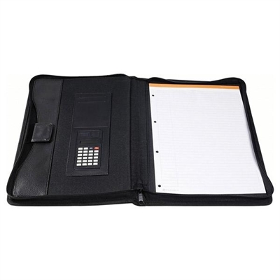 Exacompta 55534E Portadocumentos Color Negro Con Cierre De Cremallera Y Con Medidas 265 X 34 Cm Para Documentos Formato A4. Incluye Calculadora Solar. Espacio Para Bloc Bolsillo Para Tarjetas De Visita Portaboli¿½Grafos Y 2 Compartimentos Para Documentos.