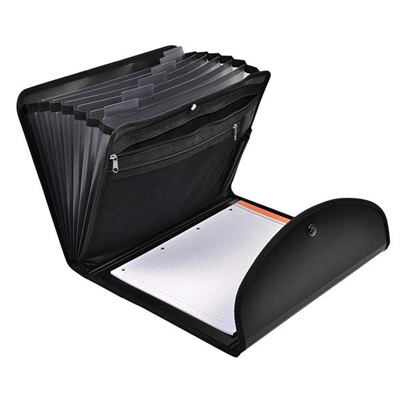 Exacompta 55834E Portadocumentos Color Negro Con Cierre De Boton Y Con Medidas 255 X 33 Cm Para Documentos Formato A4. Dispone De 6 Compartimentos Uno De Ellos Con Reforzado Para Tablet Fundas Con Cierre Zip Y Porta Boli. Se Trata De Un Portadocumentos Todo En 1 Ideal Para Tomar Apuntes Clasificar Y Transportar Documentos Con O Sin Taladros.