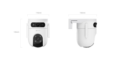 Ezviz CS-H9C-R100-8G55WKFL Experimente el futuro de la automatización de la seguridad con la cámara Wi-Fi inteligente de doble lente H9c 3K. Este avanzado sistema de cámaras proporciona imágenes aún más claras y detalladas que su predecesor gracias a su resolución 3K. El diseño de doble lente garantiza una cobertura integral de grandes áreas, reduciendo la necesidad de múltiples cámaras. También cuenta con funciones avanzadas como la detección de personas, de la forma del vehículo y el seguimiento inteligente basados en IA.