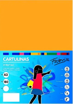 Fabrisa 16566F Cartulina Color Naranja Azafran De 180 G Formato A3. Ligeramente Saturada. Se Puede Utilizar En Impresoras Inkjet Laser Y En Fotocopiadoras.