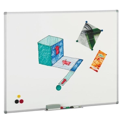 Faibo 1011-1 Pizarra Con Superficie Magnetica De Acero Vitrificado. Especialmente Recomendada Para Uso Intensivo Con Borrado De Gran Calidad. Posee Una Superficie Resistente A Rayaduras E Incorpora Un Cajetin De Aluminio De 40 Cm Para Poder Dejar El Material Ademas De Incluir Los Elementos De Fijacion Para Poder Colgarla En La Pared. Medidas: 45 X 60 Cm.