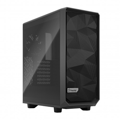 Fractal-Design FD-C-MES2C-04 Fractal Design Meshify 2 Compact. Tipo: PC, Material: Acero, Vidrio templado, Color del producto: Negro. Factores de forma de la fuente de alimentación compatibles: ATX. Ventiladores frontales instalados: 2x 140 mm, Diámetro de ventiladores frontales soportados: 120,140 mm, Ventiladores traseros instalados: 1x 120 mm. Tamaños de disco duro soportados: 2.5,3.5. Ancho: 210 mm, Profundidad: 424 mm, Altura: 475 mm