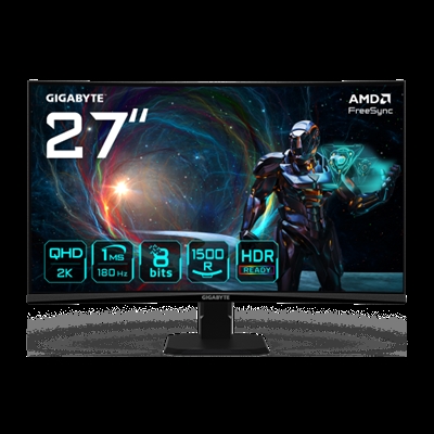 Gigabyte 20VM0-GS27QCABM-1EUR Con la pantalla curva QHD, una frecuencia de actualización de 180Hz y un tiempo de respuesta de 1 ms, el GIGABYTE GS27QCA te sumerge en los detalles del gaming. Con un 122% de color sRGB, profundidad de color de 8 bits, AMD FreeSync, tecnología Flicker-Free y Eyesafe 2.0, ofrece una experiencia de visualización sin parpadeos sin forzar tus ojos, y ofrece una combinación atractiva de calidad y asequibilidad.