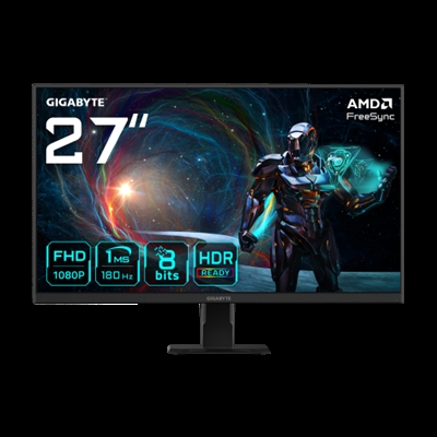 Gigabyte GS27FA EU1 El GIGABYTE GS27FA cuenta con un panel FHD de 27 pulgadas con una frecuencia de actualización de 180 Hz, un tiempo de respuesta de 1 ms y un color sRGB del 105 %, lo que te ofrece una experiencia de juego fluida y una calidad de visualización detallada. Disfruta de un rendimiento exclusivo sin necesidad de extravagancias.