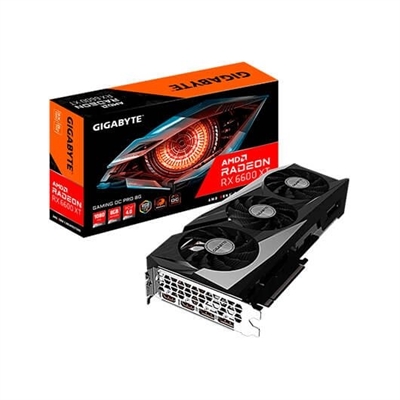 Gigabyte GV-R66XTGAMINGOC PRO-8GD Gigabyte Radeon RX 6600 XT GAMING OC PRO 8G. Familia de procesadores de gráficos: AMD, Procesador gráfico: Radeon RX 6600 XT, Frecuencia del procesador: 16000 MHz. Capacidad memoria de adaptador gráfico: 8 GB, Tipo de memoria de adaptador gráfico: GDDR6, Ancho de datos: 128 bit. Máxima resolución: 7680 x 4320 Pixeles. Versión DirectX: 1?2 Ultimate, Versión OpenGL: 4.6. Tipo de interfaz: PCI Express x16 4.0