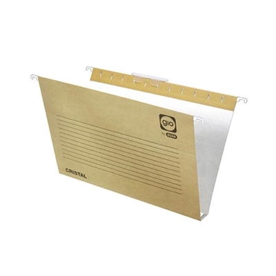 Gio 400021943 Carpeta Colgante Tama?O A4 Fabricada En Kraft Bicolor De 240 G Su Visor Es Superior Y El Lomo Es De 30 Mm. Las Varillas Son Metalicas. Visor Movil De 8 Cm. El Pack Contiene 25 Carpetas.