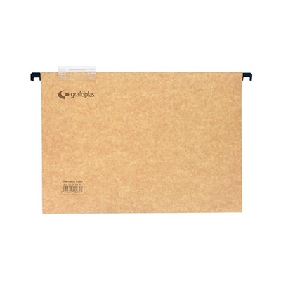 Grafoplas 10876 Carpeta Colgante Tama?O Folio Fabricada En Kraft Bicolor De 240 G Su Visor Es Superior Con Efecto Lupa Y El Lomo Es En V. No Se Curva. Las Varillas Son De Acero Con Terminal De Plastico. Visor Rigido De 65 Cm Con Efecto Lupa. El Pack Contiene 50 Carpetas.