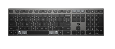 Hp 9T5B1AA#ABE Teclado Inal Mbrico Recargable Multidispositivo Hp 720 - Interfaz: Wireless + Bluetooth; Disposición Del Teclado: Versión Española; Color Principal: Negro; Retroiluminación: No