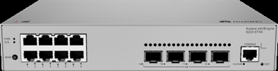 Huawei 98012551 HUAWEI eKit S220 Series S220-8T4S. Tipo de interruptor: Gestionado, Capa del interruptor: L2. Puertos tipo básico de conmutación RJ-45 Ethernet: Gigabit Ethernet (10/100/1000), Cantidad de puertos básicos de conmutación RJ-45 Ethernet: 8, Puerto de consola: RJ-45. Tabla de direcciones MAC: 16000 entradas, Capacidad de conmutación: 24 Gbit/s. Montaje en rack, Factor de forma: 1U