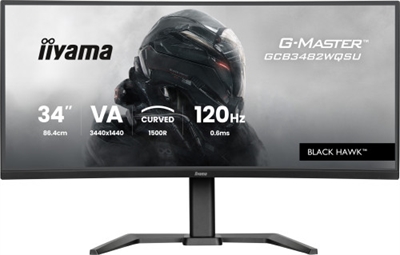 Iiyama GCB3482WQSU-B1 G-MASTER GCB3482WQSU-B1Adelántate con el Black Hawk curvo GCB3482WQSU-B1 con frecuencia de refresco de 120Hz y tiempo de respuesta de 0.6msSumérgete en una experiencia de juego envolvente con el monitor curvo GCB3482WQSU-B1 de 34. Su curvatura de 1500R envuelve tu campo de visión para una inmersión más natural y cómoda. El panel VA, combinado con una resolución ultraancha de 3440x1440, ofrece negros profundos y colores vibrantes, dando vida a tus juegos con un nivel de detalle impresionante.Gracias a una frecuencia de actualización de 120Hz, los movimientos son increíblemente fluidos, logrando el equilibrio perfecto entre rendimiento y fidelidad visual. El tiempo de respuesta ultrarrápido de 0.6?ms (MPRT) reduce eficazmente el desenfoque por movimiento, mientras que HDR400 mejora el brillo y el contraste para imágenes más realistas. Con FreeSync Premium, olvídate de los cortes de imagen y los parpadeos: disfruta de una experiencia de juego fluida y sin interrupciones. Ya estés en plena acción en un FPS, compitiendo a toda velocidad o explorando mundos abiertos, este monitor te da la ventaja para mantenerte siempre un paso por delante.