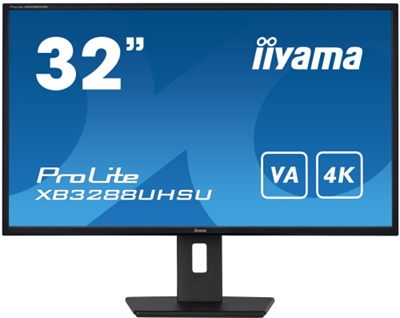 Iiyama XB3288UHSU-B5 iiyama ProLite XB3288UHSU-B5 - Monitor LED - 32 (31.5 visible) - 3840 x 2160 4K @ 60 Hz - VA - 300 cd/m² - 3000:1 - 3 ms - 2xHDMI, DisplayPort - altavoces - negro, mate