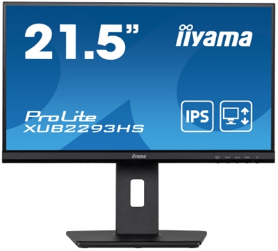 Iiyama XUB2293HS-B3 iiyama ProLite XUB2293HS-B3. Diagonal de la pantalla: 54,6 cm (21.5), Resolución de la pantalla: 1920 x 1080 Pixeles, Tipo HD: Full HD, Tecnología de visualización: LED, Superficie de la pantalla: Mate, Tiempo de respuesta: 3 ms, Relación de aspecto nativa: 16:9, Ángulo de visión, horizontal: 178°, Ángulo de visión, vertical: 178°. Altavoces incorporados. montaje VESA, Ajustes de altura. Color del producto: Negro