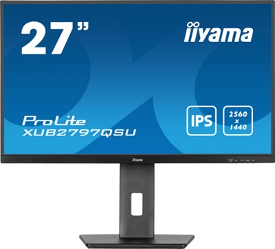 Iiyama XUB2797QSU-B2 iiyama ProLite XUB2797QSU-B2. Diagonal de la pantalla: 68,6 cm (27), Resolución de la pantalla: 2560 x 1440 Pixeles, Tipo HD: 4K Ultra HD, Tecnología de visualización: LED, Superficie de la pantalla: Mate, Tiempo de respuesta: 1 ms, Relación de aspecto nativa: 16:9, Ángulo de visión, horizontal: 178°, Ángulo de visión, vertical: 178°. Altavoces incorporados. Conector USB incorporado, Versión de conector USB: 3.2 Gen 1 (3.1 Gen 1). montaje VESA, Ajustes de altura. Color del producto: Negro