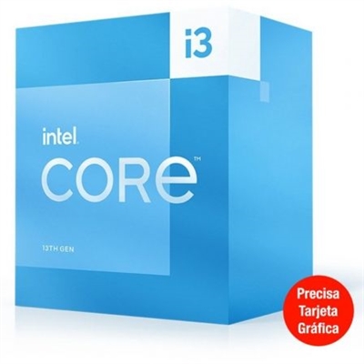 Intel BX8071513100F PROCESADOR INTEL 1700 I3-13100F 4X4.5GHZ 12MB BOX INCLUYE DISIPADOR SIN GRAFICOS