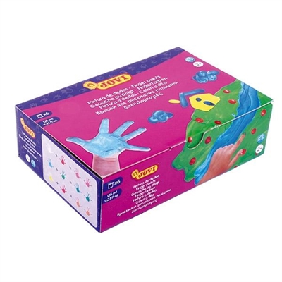 Jovi 560/S Pintura Espesa Cubriente Color Negro Para Pintar Con Los Dedos. Formulada Teniendo En Cuenta Que Ha De Tocar La Piel De Un Niño. Envase De 125 Ml. Cada Caja Contiene 6 Colores Surtidos.