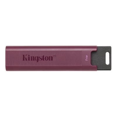 Kingston DTMAXA/1TB Kingston Technology DataTraveler Max. Capacidad: 1000 GB, Interfaz del dispositivo: USB tipo A, Versión USB: 3.2 Gen 2 (3.1 Gen 2), Velocidad de lectura: 1000 MB/s, Velocidad de escritura: 900 MB/s. Factor de forma: Deslizar. Peso: 14 g. Color del producto: Rojo