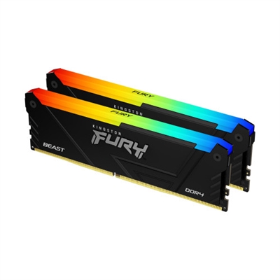 Kingston KF436C18BB2AK2/32 Kingston FURY Beast RGB - DDR4 - kit - 32 GB: 2 x 16 GB - DIMM de 288 contactos - 3600 MHz / PC4-28800 - CL18 - 1.35 V - sin búfer - no ECC - negro