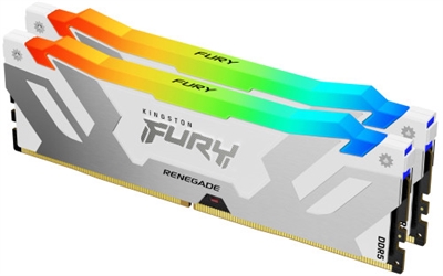 Kingston KF580C38RWAK2-32 Kingston Technology FURY Renegade RGB. Componente para: PC/servidor, Memoria interna: 32 GB, Diseño de memoria (módulos x tamaño): 2 x 16 GB, Tipo de memoria interna: DDR5, Forma de factor de memoria: 288-pin DIMM, Latencia CAS: 38