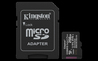 Kingston SDCS3/256GB con rendimiento Android de nivel A1La tarjeta microSD Canvas Select Plus de Kingston ofrece un rendimiento fiable y compatible con dispositivos y cámaras Android, con velocidades de hasta 150 MB/s*. Con el rendimiento de aplicaciones A1, garantiza una multitarea fluida y tiempos de carga rápidos. Es duradero y versátil; perfecto para las necesidades diarias de almacenamiento.Las tarjetas microSD Canvas Select Plus de Kingston son compatibles con dispositivos Android y han sido diseñadas para un rendimiento mejorado de nivel A1. Ofrece una velocidad confiable y una gran capacidad para cargar más rápido las aplicaciones, así como para capturar imágenes y vídeos de hasta 1 TB** de capacidad. La tarjeta microSD Canvas Select Plus, potente en cuanto a rendimiento, velocidad y durabilidad, está diseñada de forma que puedas confiar en ella, por lo que podrás llevarla a cualquier parte con la seguridad de que tus fotos, tus vídeos e imágenes estarán en todo momento protegidos. Disponibles con garantía de por vida.Velocidades impresionantesIncreíbles velocidades de lectura de hasta 150 MB/s*Optimizadas para uso con dispositivos AndroidRendimiento Android de nivel A1 mejoradoCapacidades ampliasCapacidades de hasta 1 TB** para guardar fotos y archivos.ResistentePara mayor tranquilidad, las tarjetas se someten a rigurosas pruebas, y han demostrado ser resistentes al agua y a las temperaturas extremas y a los rayos X.***