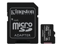 Kingston-Flash SDCS2/64GB Kingston Canvas Select Plus - Tarjeta de memoria flash (adaptador microSDXC a SD Incluido) - 64 GB - A1 / Video Class V10 / UHS Class 1 / Class10 - microSDXC UHS-I