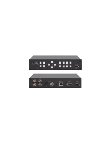 Kramer 60-70957090 El PIP−4 es un PIP de altas prestaciones para señales de video compuesto. La salida PIP puede mostrar hasta cuatro imágenes simultáneamente, cada una de ellas puede individualmente posicionarse y cambiar el tamaño.