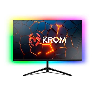 Krom NXKROMKERTZ24 KERTZKertz es el primer monitor que se incorpora al catálogo de Krom. Completa tu setup con este monitor gamer de 23.8” frameless. Con diseño ergonómico, consigue la inmersión perfecta para todas tus partidas, además disfrutarás de imágenes nítidas y fluidas gracias a su tasa de respuesta de 1ms y su tasa de refresco de 200 Hz.Con las dos tiras LED RGB que incorpora en su parte posterior consigue el toque de color que tu setup necesitaComodidad extraordinariaKertz es un monitor gaming frameless extraplano de 23.8” que incorpora retroiluminación LED. Diseñado para ofrecer una inmersión completa en la partida, su diseño es completamente en negro.Creado con un tamaño que lo hace perfecto para el entorno multipantalla, pudiendo ser, además, anclado a la pared gracias al sistema VESA 75x75, maximizando así el espacio de tu escritorio o mesa gaming.Además, esta pantalla integra las tecnologías Low Blue Light y Flicker Free que te ayudan a cuidar tu vista.Gran resoluciónEl monitor Kertz tiene una gran resolución FHD de 1920 x 1080 píxeles y también ofrece compatibilidad HDR, lo cual brinda un mayor nivel de contraste entre las imágenes claras y oscuras, dejándote ver al enemigo en cualquier parte.Gran ConectividadEn la parte trasera encontrarás los distintos botones que te permiten ajustar el brillo y el contraste, entre otras características. También podrás elegir los ajustes del color, seleccionando entre los diferentes modos incluidos, como el modo juego o el FPS.Este monitor gaming cuenta con dos entradas HDMI y una entrada DisplayPort, incluyendo un cable HDMI 2.0 y un cable Display Port 1.2. Además, Kertz posee una salida de audioCapacidad de respuesta y tasa de refrescoCon Kertz no importará lo rápido que sea el movimiento durante la partida, la imagen permanecerá nítida en todo momento gracias a su asombroso tiempo de respuesta de 1 ms. Di adiós a las imágenes borrosas y al tearing con la tasa de refresco de 200 Hz con la que cuenta este monitor gamer. No habrá juego que se resista y disfrutarás siempre de una imagen fluida.Un chasis sin igualEste monitor de Krom cuenta con una robusta peana para garantizar la estabilidad en cualquier movimiento, además, podrás ajustar el ángulo de inclinación para que se adapte a ti, y evitar de este modo fatigas en el cuello o la vista cuando disfrutes de tus largas sesiones de juego.Este elegante monitor sin marcos Full HD es ideal para obtener un mayor grado de inmersión, envolviéndote y trasladándote al campo de batalla, fomentando la concentración y consiguiendo la máxima visualización de todo el terreno de juego