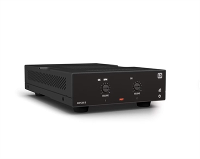 Ld-Systems LDAMP205D Amplificador de 2 × 50 W a 4 ? compatible Dante.MinI amplificador profesional con Dante. Alimentación PoE o con alimentación externa de 100-240 V Formato compacto y refrigeración pasiva. Control remoto de volumen y En espera.Alimentación PoE o con alimentación externa de 100-240 V.2 salidas de línea balanceadas y salidas de altavoz por bloques de terminales Placas de montaje para una instalación discreta y flexible, incluso sobre falsos techos. Modo automático En espera para ahorrar energía.Panel frontal de fácil manejo con indicadores LED de señal, saturación y protección. Bandeja de rack opcional para combinar con otros productos de la serie TICA®.