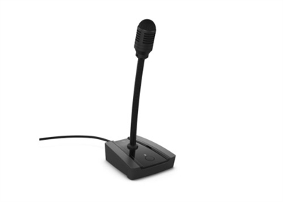 Ld-Systems LDPAM Micrófono de avisos para anuncios.Combinación de base de micrófono de sobremesa y micrófono de cuello de cisne.3 modos de funcionamiento: Pulsar para hablar, pulsar para silenciar, encender/apagar. Indicador de estado LED integrado.Filtro de corte de graves a 100 Hz.Salida de audio balanceada Salida de cierre de contacto con interruptor MOSFET.Amplificación de la señal de +5 dB para una transmisión óptima. Diseño estilizado y elegante.Diseño estilizado y elegante Bases de goma alargadas antideslizantes.