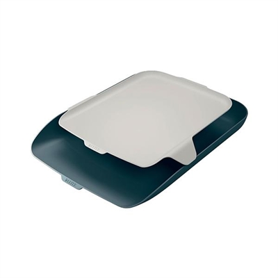 Leitz 52590089 Bandeja De Sobremesa Con Organizador De Escritorio Color Gris Acabado Mate