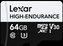 Lexar LMSHGED064G-BCNNG - Lexar High-Endurance. Capacidad: 64 GB, Tipo de tarjeta flash: MicroSDXC, Clase de memoria