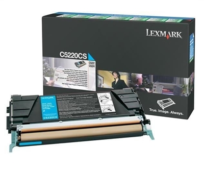 Lexmark C5220CS 3.000 Páginas Toner Lexmark C-522C-524C-530C-532C-534C Retornable Cian