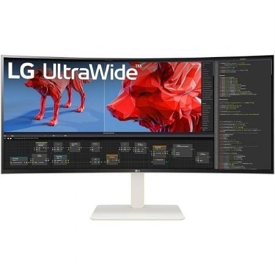 Lg 38WR85QC-W LG 38WR85QC-W. Diagonal de la pantalla: 96,5 cm (38), Resolución de la pantalla: 3840 x 1600 Pixeles, Tipo HD: UltraWide Quad HD, Tecnología de visualización: LCD, Tiempo de respuesta: 1 ms, Relación de aspecto nativa: 21:9, Ángulo de visión, horizontal: 178°, Ángulo de visión, vertical: 178°. Altavoces incorporados. Conector USB incorporado. montaje VESA, Ajustes de altura. Color del producto: Blanco