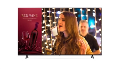 Lg 43UN640S La serie UR640S ofrece una calidad de imagen excelente con resolución Ultra HD y un diseño mejorado con profundidad delgada para ahorrar espacio, lo que permite una fácil instalación. Además, el amplio ángulo de visión aplicado con un panel IPS, proporciona contenidos nítidos. Con la aplicación Promota de LG, descargable para dispositivos móviles, podrás crear fácilmente tu propio contenido para visualizar. Es posible añadir tanto texto e imágenes para crear un perfil en línea para tu negocio como ofrecer información como noticias de eventos, menús de temporada y/o promociones.